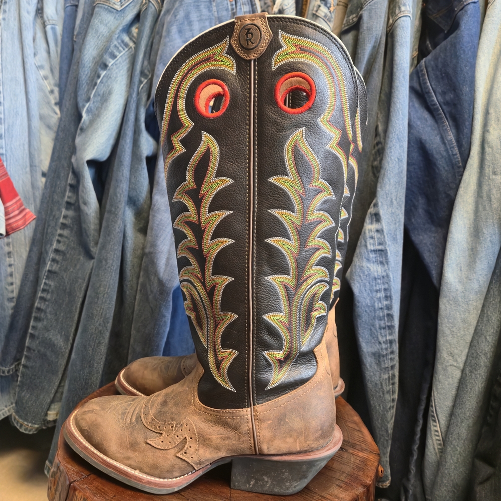 Tony Lama Crazy Horse  Black and Brown Cowboy Boots